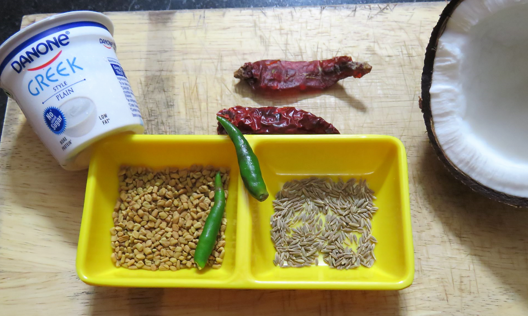 Recipe Fenugreek and cumin chutney (cold sauce) using Danone Greek